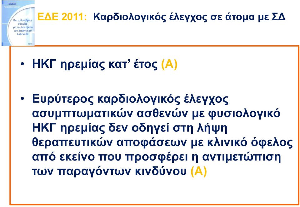 ΗΚΓ ηρεμίας δεν οδηγεί στη λήψη θεραπευτικών αποφάσεων με κλινικό