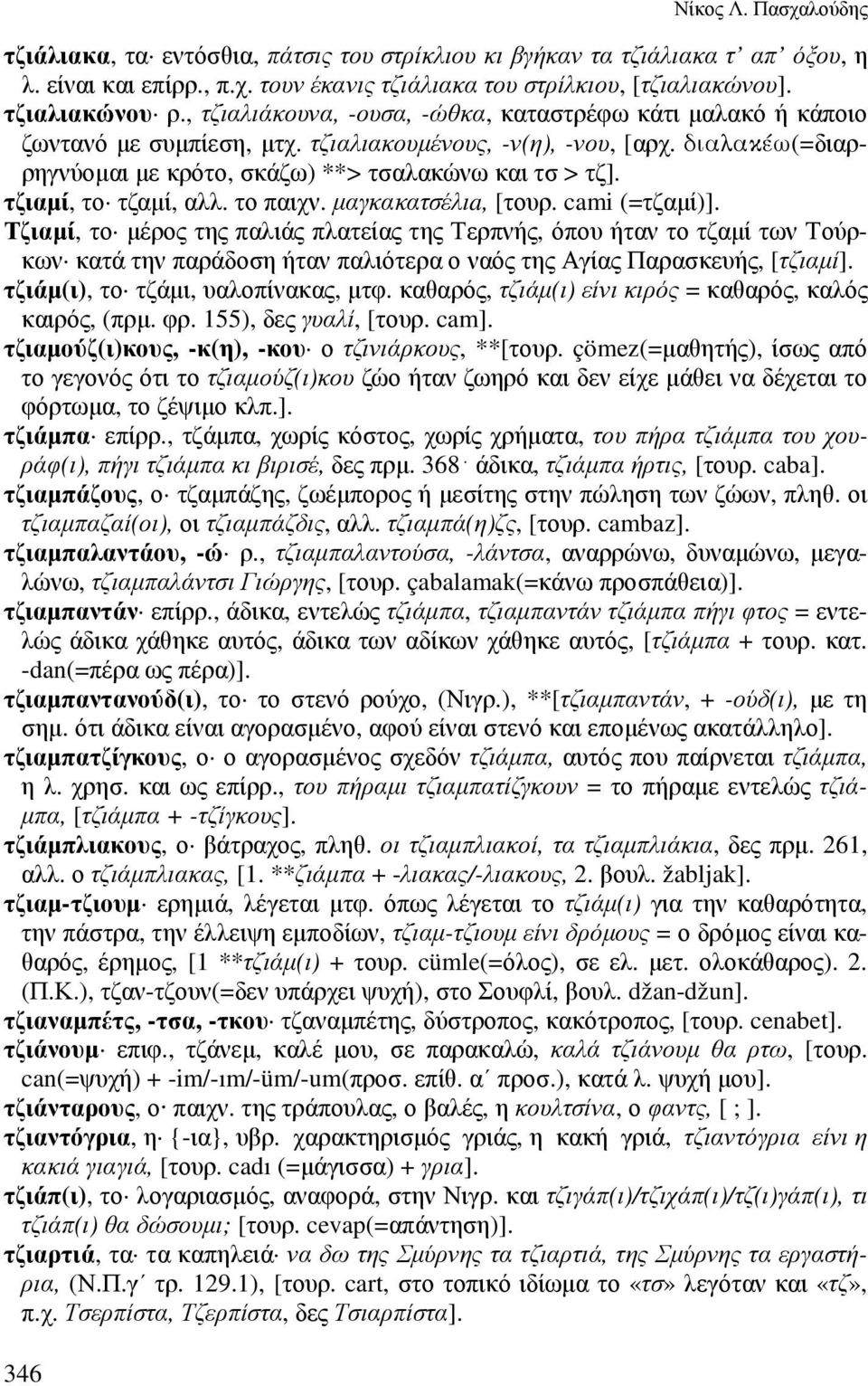 τζιαµί, το τζαµί, αλλ. το παιχν. µαγκακατσέλιa, [τουρ. cami (=τζαµί)].