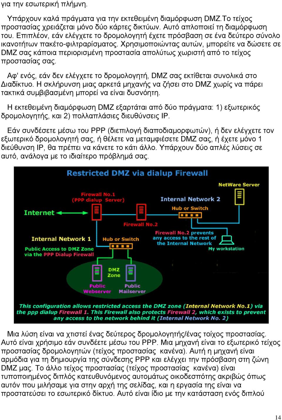 Χρησιμοποιώντας αυτών, μπορείτε να δώσετε σε DMZ σας κάποια περιορισμένη προστασία απολύτως χωριστή από το τείχος προστασίας σας.