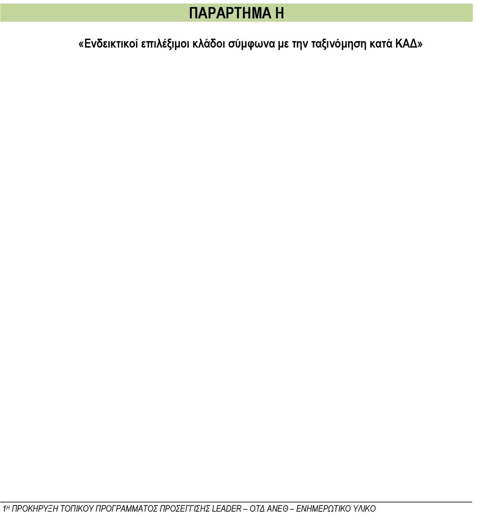 ΚΑΔ» 1 Η ΠΡΟΚΗΡΥΞΗ ΤΟΠΙΚΟΥ ΠΡΟΓΡΑΜΜΑΤΟΣ