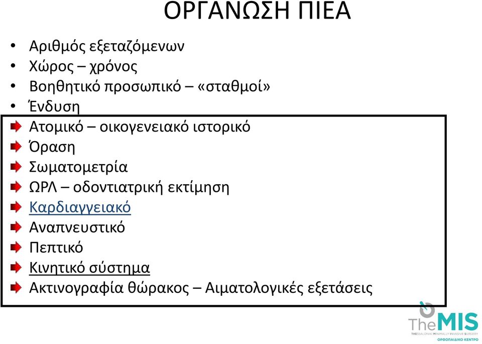 Σωματομετρία ΩΡΛ οδοντιατρική εκτίμηση Καρδιαγγειακό