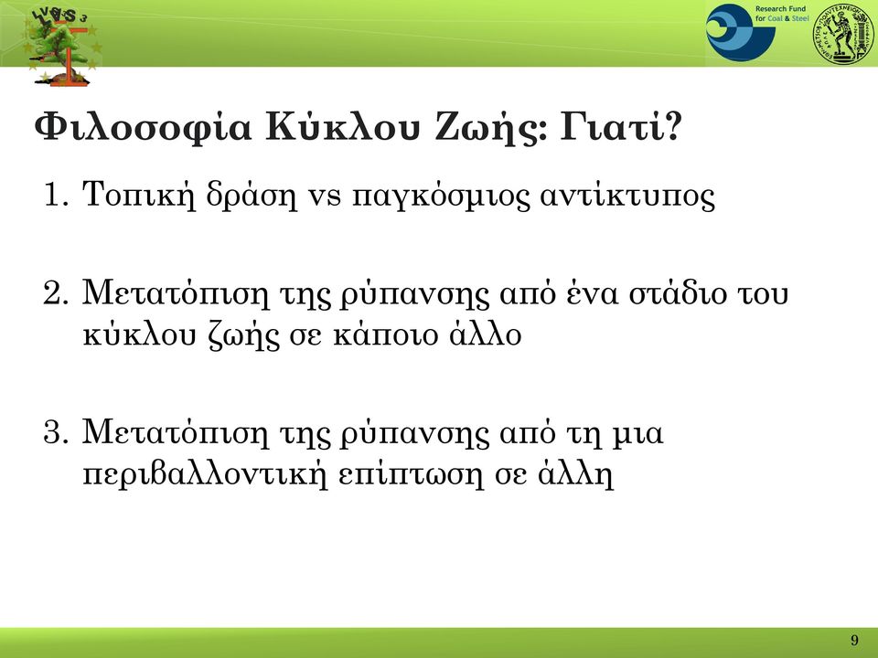 Μετατόπιση της ρύπανσης από ένα στάδιο του κύκλου