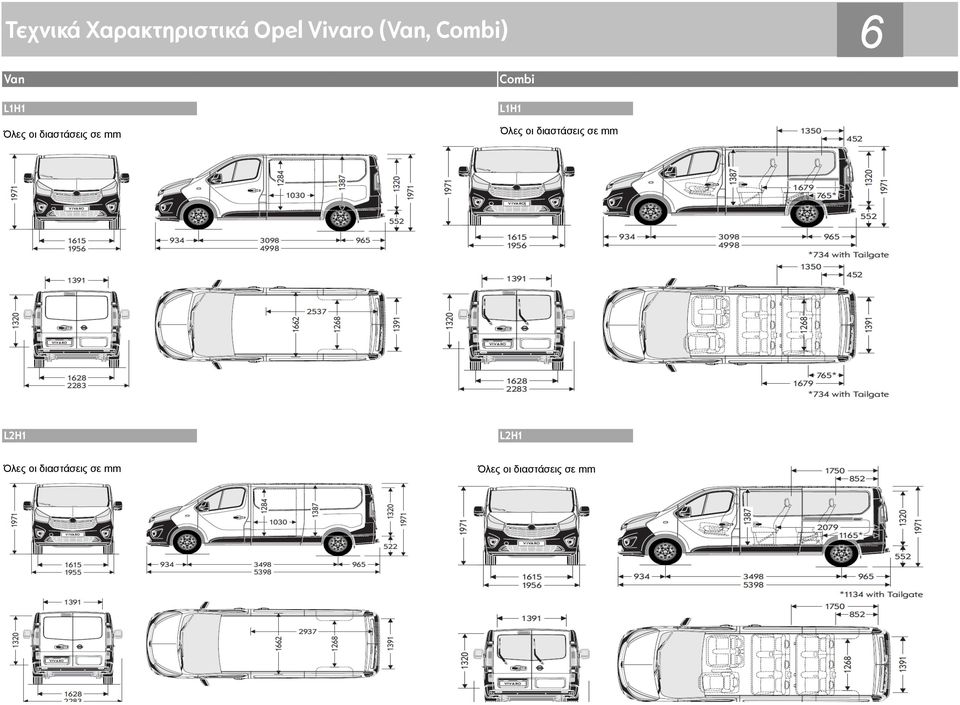 σε mm L1H1 Όλες οι διαστάσεις σε mm L2H1