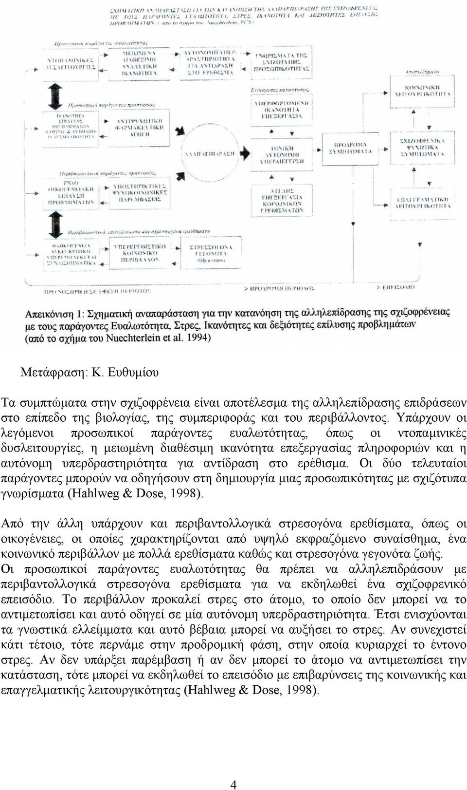 στο ερέθισµα. Οι δύο τελευταίοι παράγοντες µπορούν να οδηγήσουν στη δηµιουργία µιας προσωπικότητας µε σχιζότυπα γνωρίσµατα (Hahlweg & Dose, 1998).