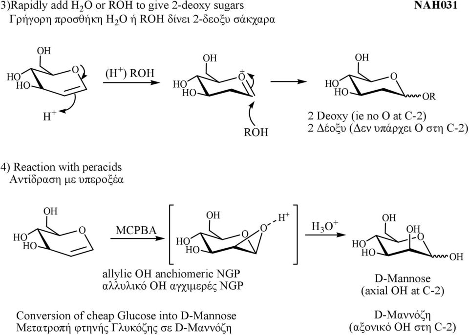 υπεροξέα MCPBA allylic anchiomeric NGP αλλυλικό αγχιμερές NGP 3 D-Mannose (axial at C-2)