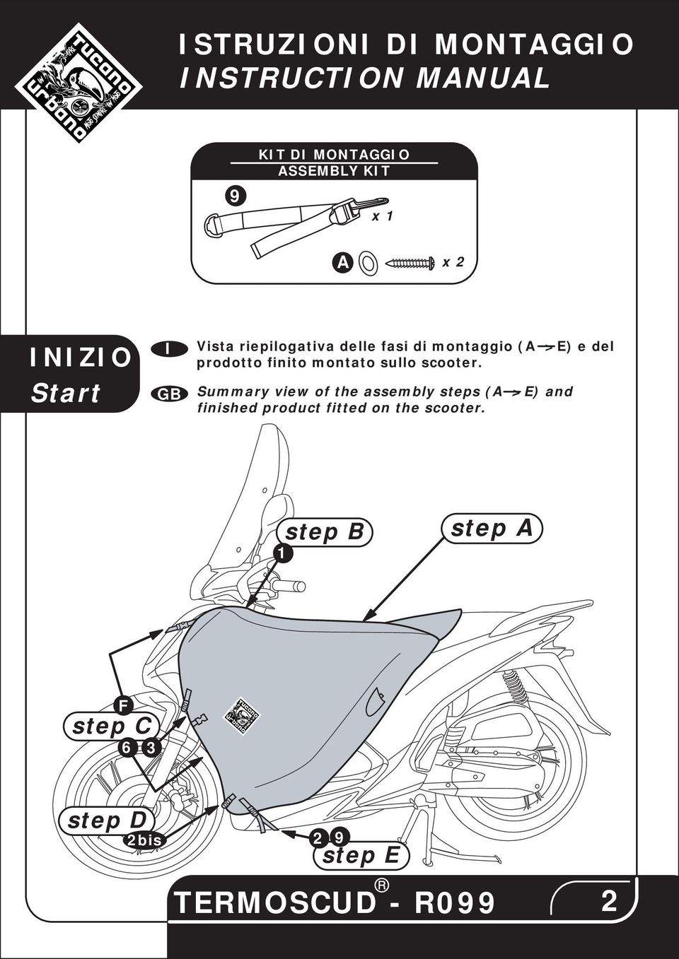 prodotto finito montato sullo scooter.