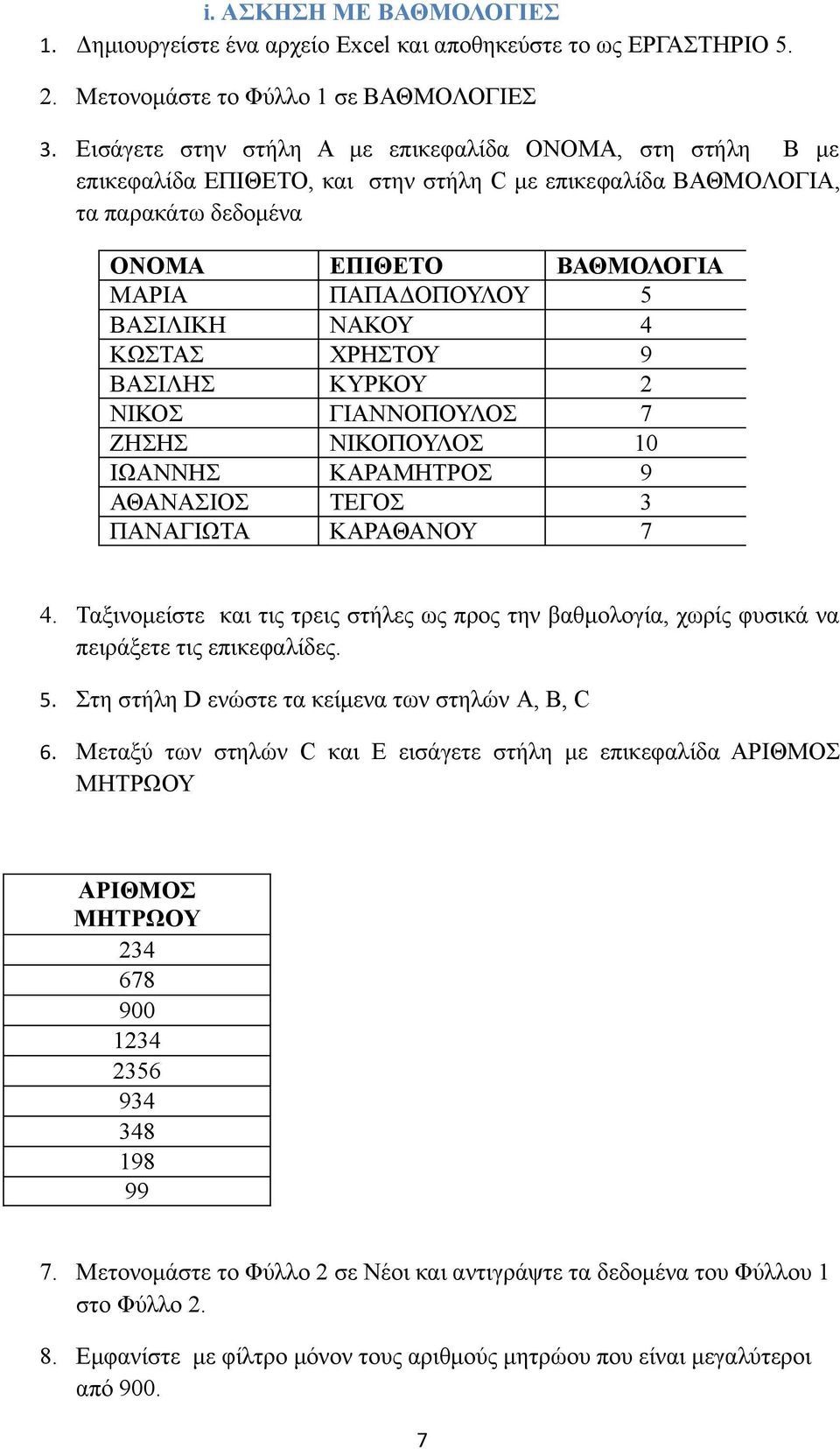 ΝΑΚΟΥ 4 ΚΩΣΤΑΣ ΧΡΗΣΤΟΥ 9 ΒΑΣΙΛΗΣ ΚΥΡΚΟΥ 2 ΝΙΚΟΣ ΓΙΑΝΝΟΠΟΥΛΟΣ 7 ΖΗΣΗΣ ΝΙΚΟΠΟΥΛΟΣ 10 ΙΩΑΝΝΗΣ ΚΑΡΑΜΗΤΡΟΣ 9 ΑΘΑΝΑΣΙΟΣ ΤΕΓΟΣ 3 ΠΑΝΑΓΙΩΤΑ ΚΑΡΑΘΑΝΟΥ 7 4.