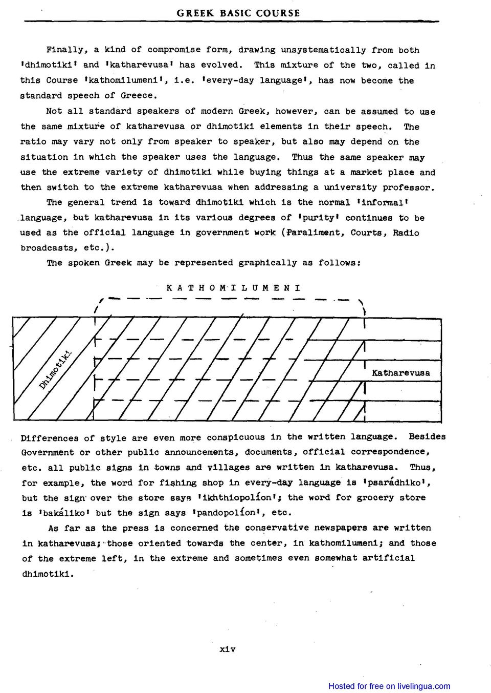 can be assumed to use the same m1xture of katharevusa ΟΓ dhimotlk1 e1ements Ιη the1r speech. The ratl0 may vary not on1y from speaker to speaker.