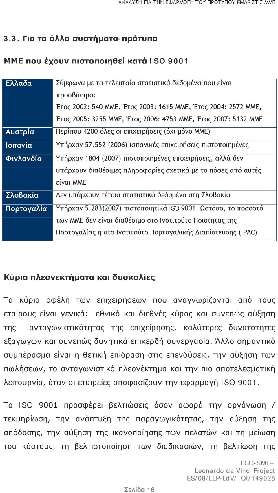 552 (2006) ισπανικές επιχειρήσεις πιστοποιημένες Υπήρχαν 1804 (2007) πιστοποιημένες επιχειρήσεις, αλλά δεν υπάρχουν διαθέσιμες πληροφορίες σχετικά με το πόσες από αυτές είναι ΜΜΕ Δεν υπάρχουν τέτοια