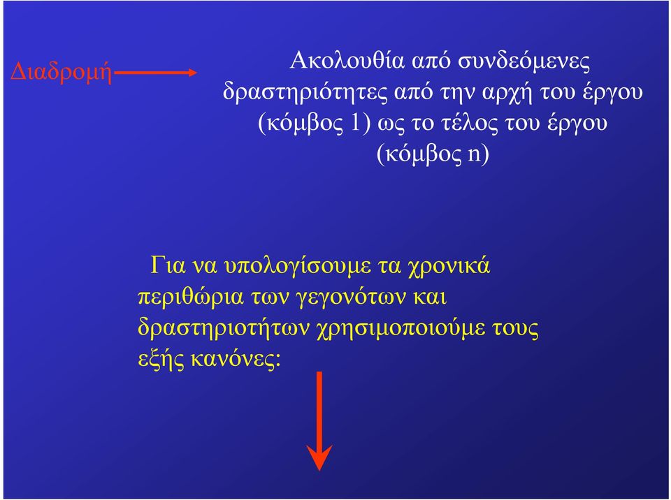 (κόμβος n) Γιαναυπολογίσουμεταχρονικά περιθώρια των