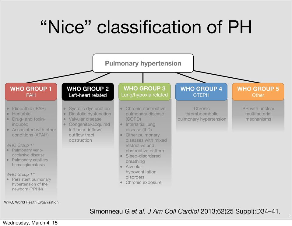 (PPHN) Systolic dysfunction Diastolic dysfunction Valvular disease Congenital/acquired left heart inflow/ outflow tract obstruction Chronic obstructive pulmonary disease (COPD) Interstitial lung