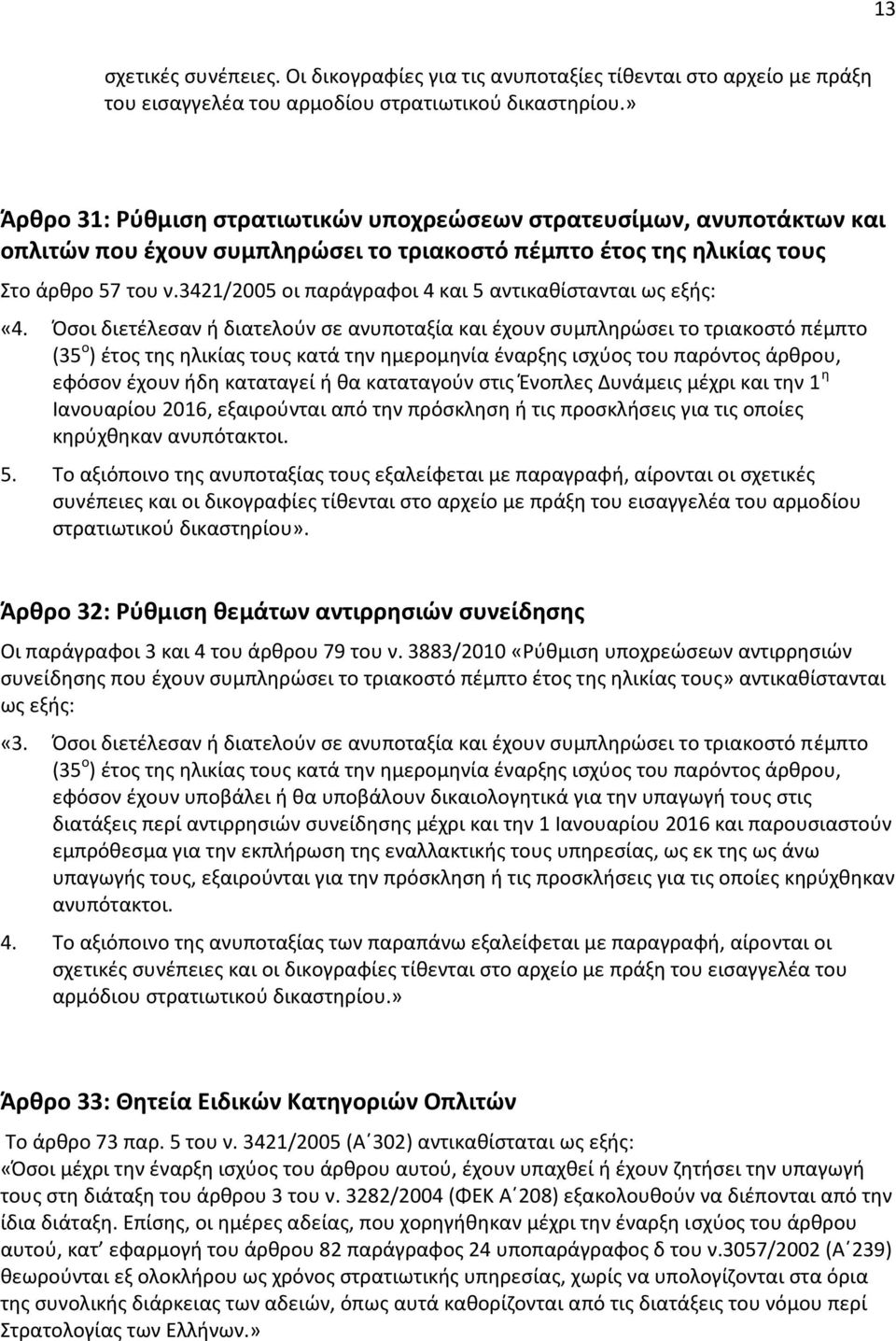 3421/2005 οι παράγραφοι 4 και 5 αντικαθίστανται ως εξής: «4.