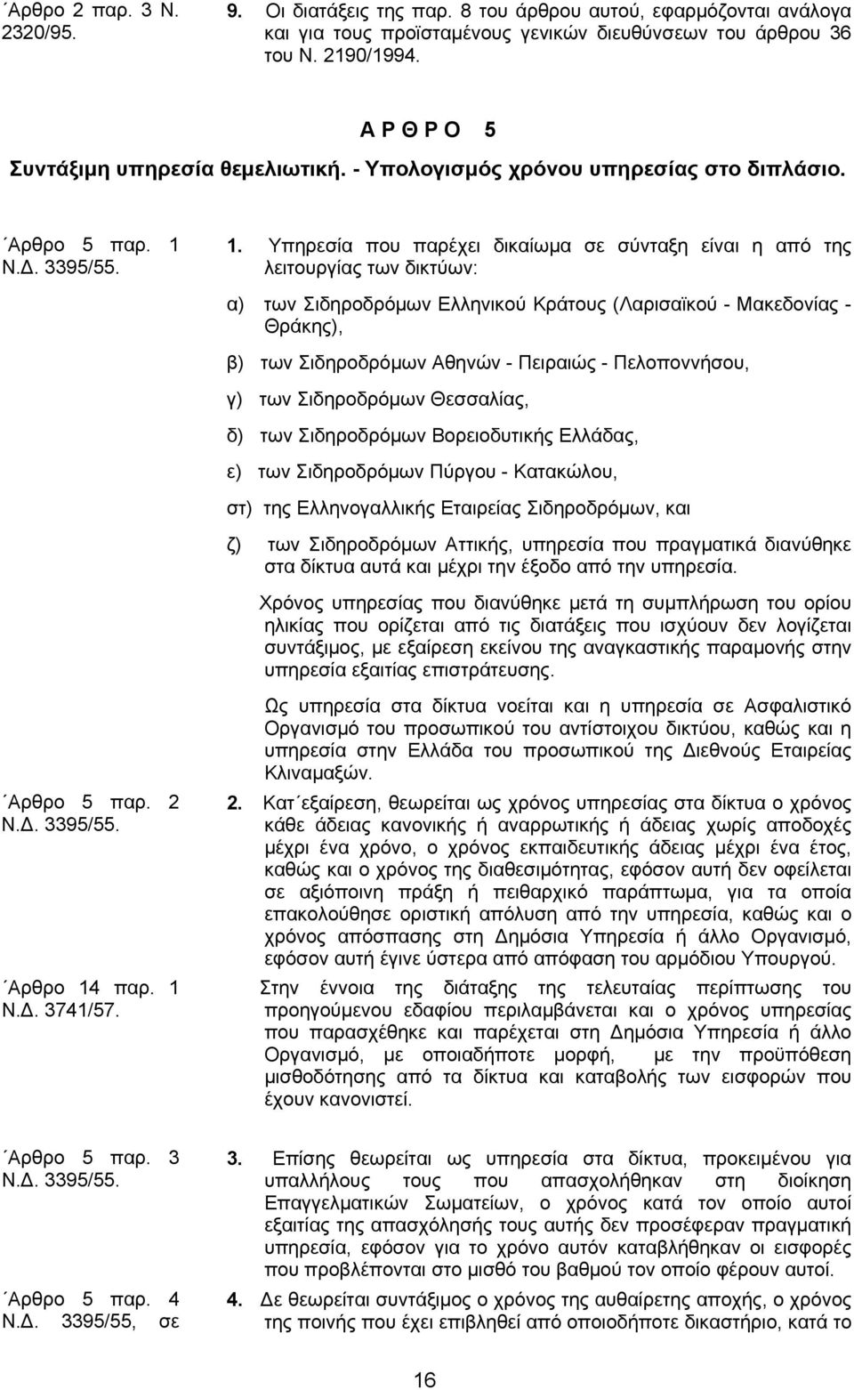 Ν.Δ. 3395/55. Αρθρο 5 παρ. 2 Ν.Δ. 3395/55. Αρθρο 14