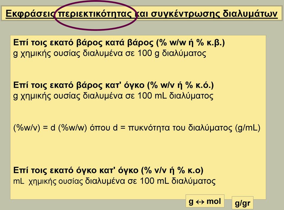 ρος (% w/w ή % κ.β.