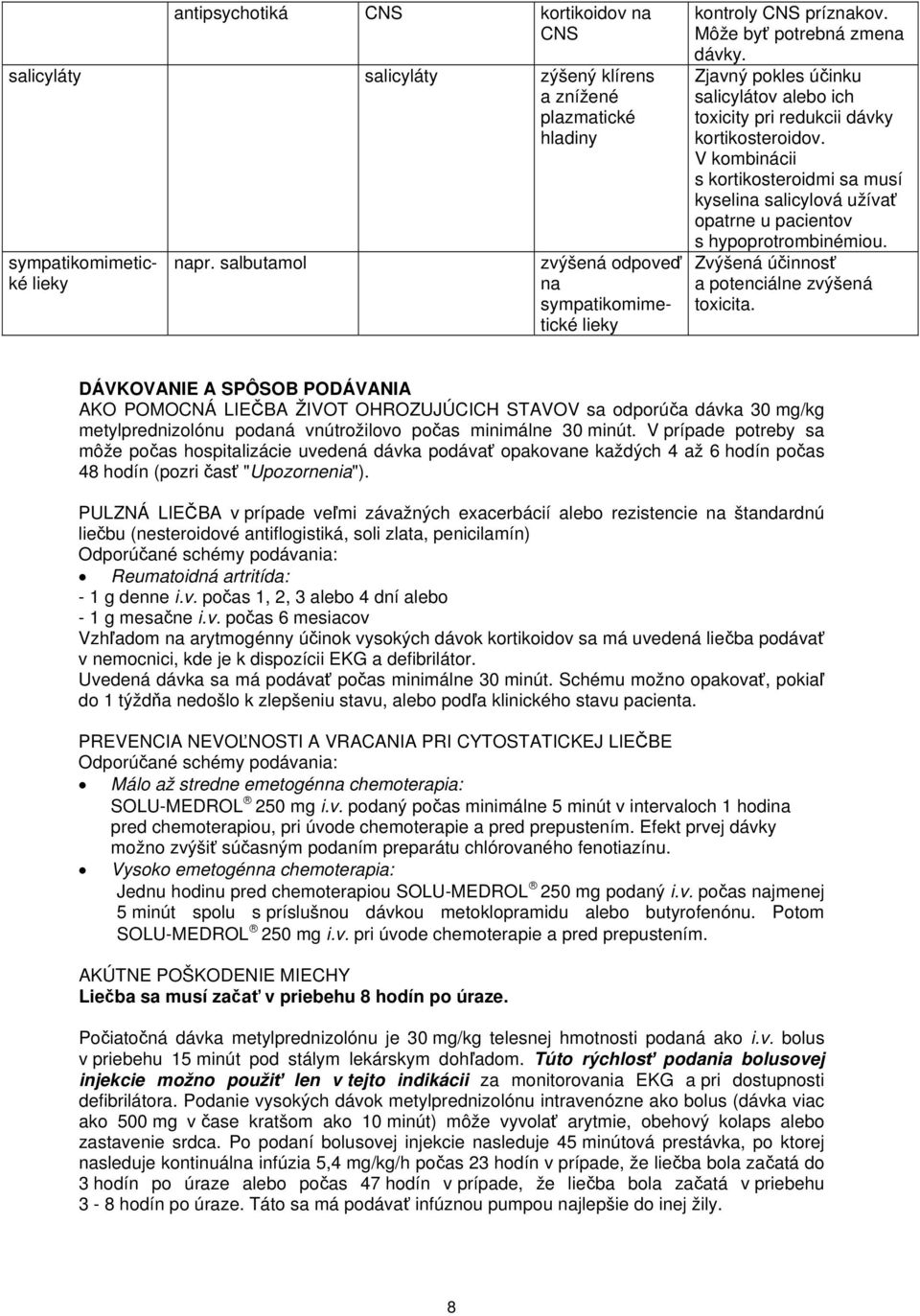 V kombinácii s kortikosteroidmi sa musí kyselina salicylová užívať opatrne u pacientov s hypoprotrombinémiou. Zvýšená účinnosť a potenciálne zvýšená toxicita.