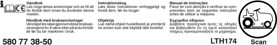 Instruktionsbog Læs disse instruktioner omhyggeligt og forstå dem, før du bruger Ohjekirja Lue nämä ohjeet huolellisesti ja ymmärrä ne ennen kuin alat käyttää tätä konetta!