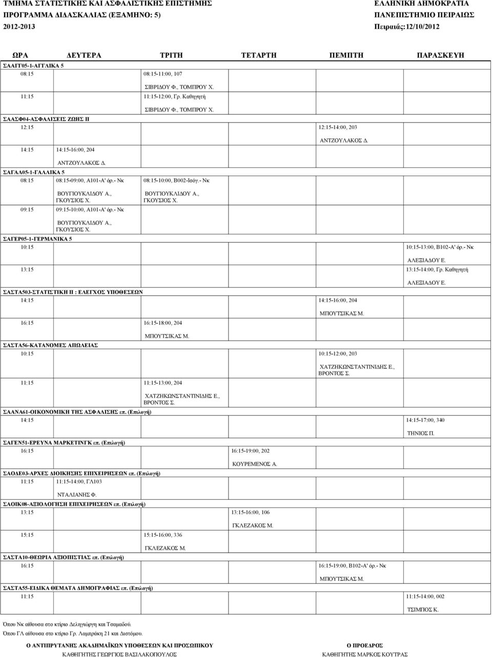 - Νκ ΣΑΓΕΡ05-1-ΓΕΡΜΑΝΙΚΑ 5 10:15 10:15-13:00, Β102-Α' όρ.- Νκ 13:15 13:15-14:00, Γρ.