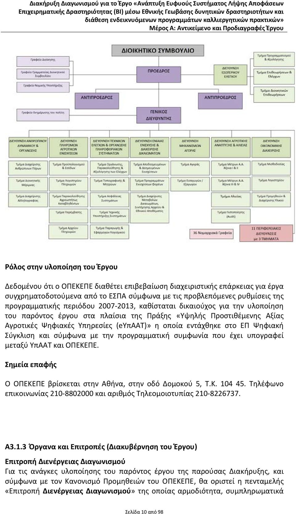 Ψηφιακή Σύγκλιση και σύμφωνα με την προγραμματική συμφωνία που έχει υπογραφεί μεταξύ ΥπΑΑΤ και ΟΠΕΚΕΠΕ. Σημεία επαφής Ο ΟΠΕΚΕΠΕ βρίσκεται στην Αθήνα, στην οδό Δομοκού 5, Τ.Κ. 104 45.