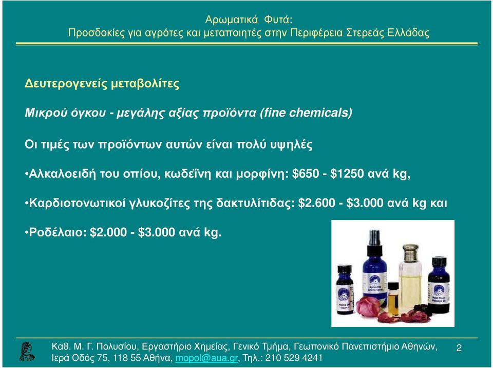 οπίου, κωδεΐνη και µορφίνη: $650 - $1250 ανά kg, Καρδιοτονωτικοί