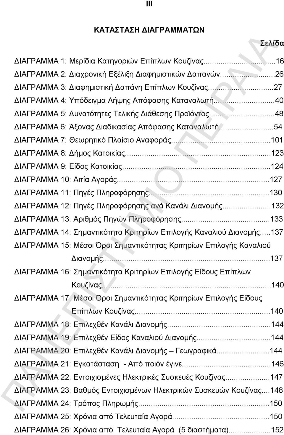 ..54 ΔΙΑΓΡΑΜΜΑ 7: Θεωρητικό Πλαίσιο Αναφοράς...101 ΔΙΑΓΡΑΜΜΑ 8: Δήμος Κατοικίας...123 ΔΙΑΓΡΑΜΜΑ 9: Είδος Κατοικίας...124 ΔΙΑΓΡΑΜΜΑ 10: Αιτία Αγοράς...127 ΔΙΑΓΡΑΜΜΑ 11: Πηγές Πληροφόρησης.