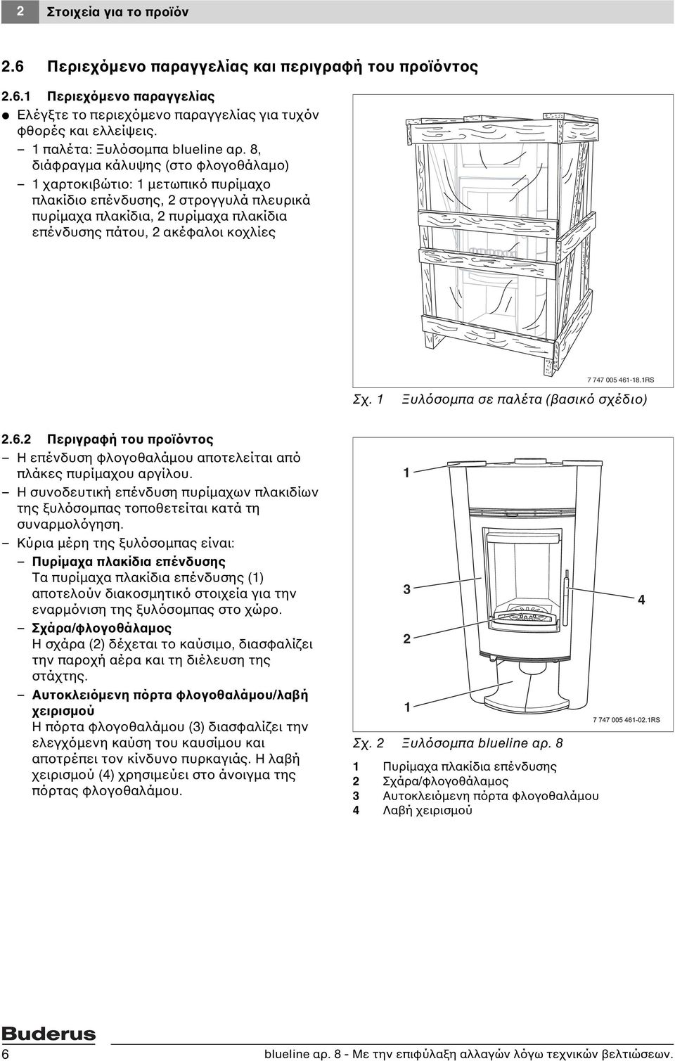 8, διάφραγμα κάλυψης (στο φλογοθάλαμο) 1 χαρτοκιβώτιο: 1 μετωπικό πυρίμαχο πλακίδιο επένδυσης, 2 στρογγυλά πλευρικά πυρίμαχα πλακίδια, 2 πυρίμαχα πλακίδια επένδυσης πάτου, 2 ακέφαλοι κοχλίες Σχ.