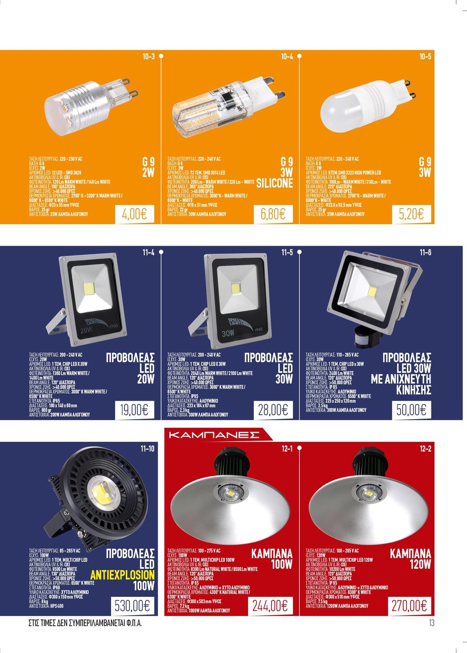 SMD 3014 ΦΩΤΕΙΝΟΤΗΤΑ: 200 Lm - WARM WHITE / 220 Lm - WHITE ΘΕΡΜΟΚΡΑΣΙΑ ΧΡΩΜΑΤΟΣ: 3000 Κ - WARM WHITE / 6000 Κ - WHITE ΔΙΑΣΤΑΣΕΙΣ: Φ16 x 51 mm ΥΨΟΣ ΒΑΡΟΣ: 22 gr ΑΝΤΙΣΤΟΙΧΙΑ: 30W ΛΑΜΠΑ ΑΛΟΓΟΝΟΥ G9 3W