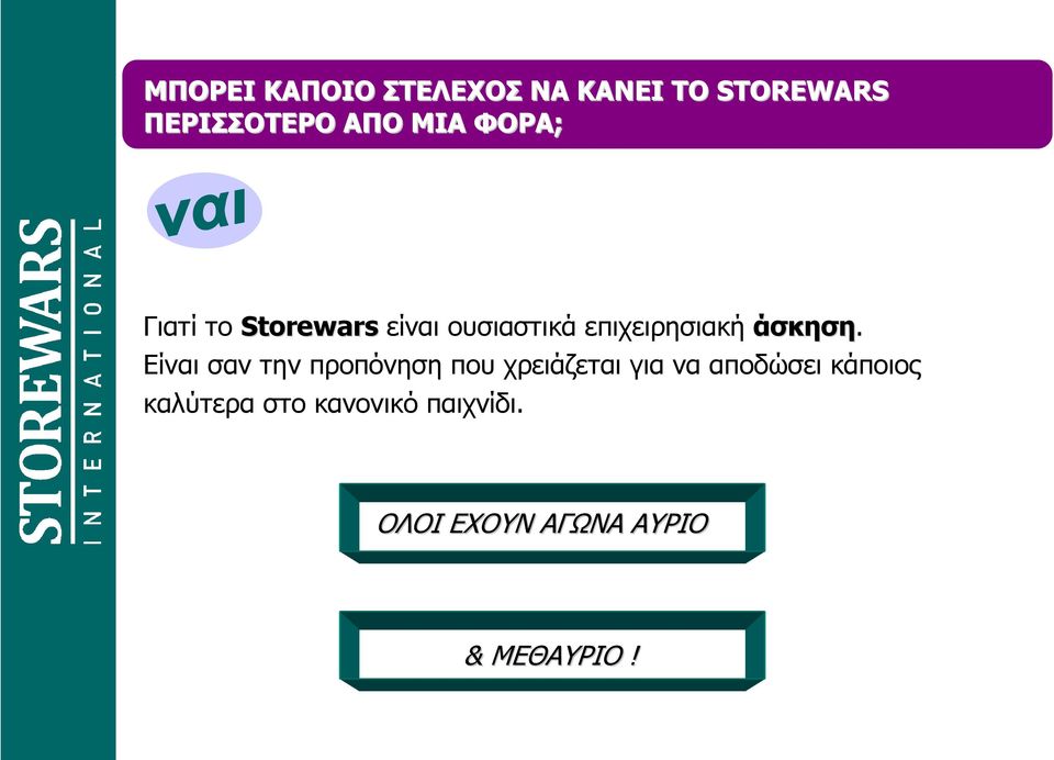 Είναι σαν την προπόνηση που χρειάζεται για να αποδώσει κάποιος