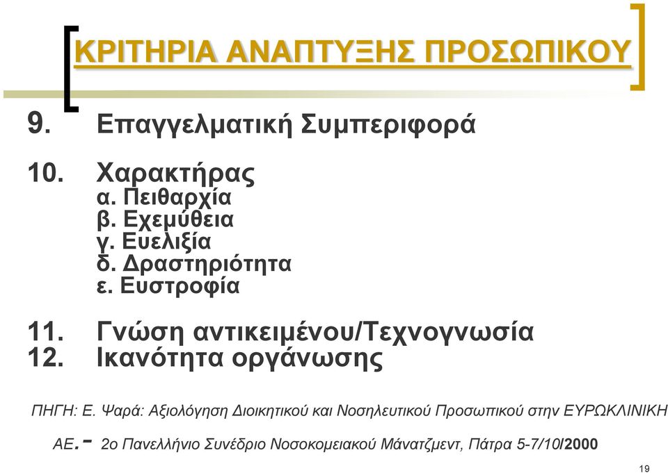 Ικανότητα οργάνωσης ΠΗΓΗ: Ε.