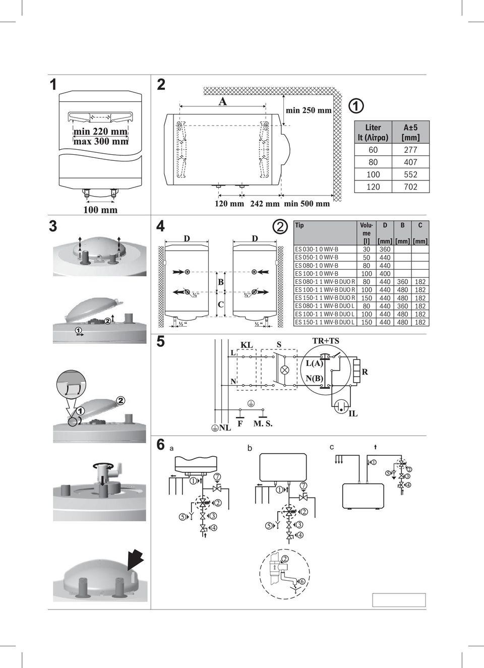 R 80 440 360 182 ES 100-1 1 WIV-B DUO R 100 440 480 182 ES 150-1 1 WIV-B DUO R 150 440 480 182 ES 080-1 1