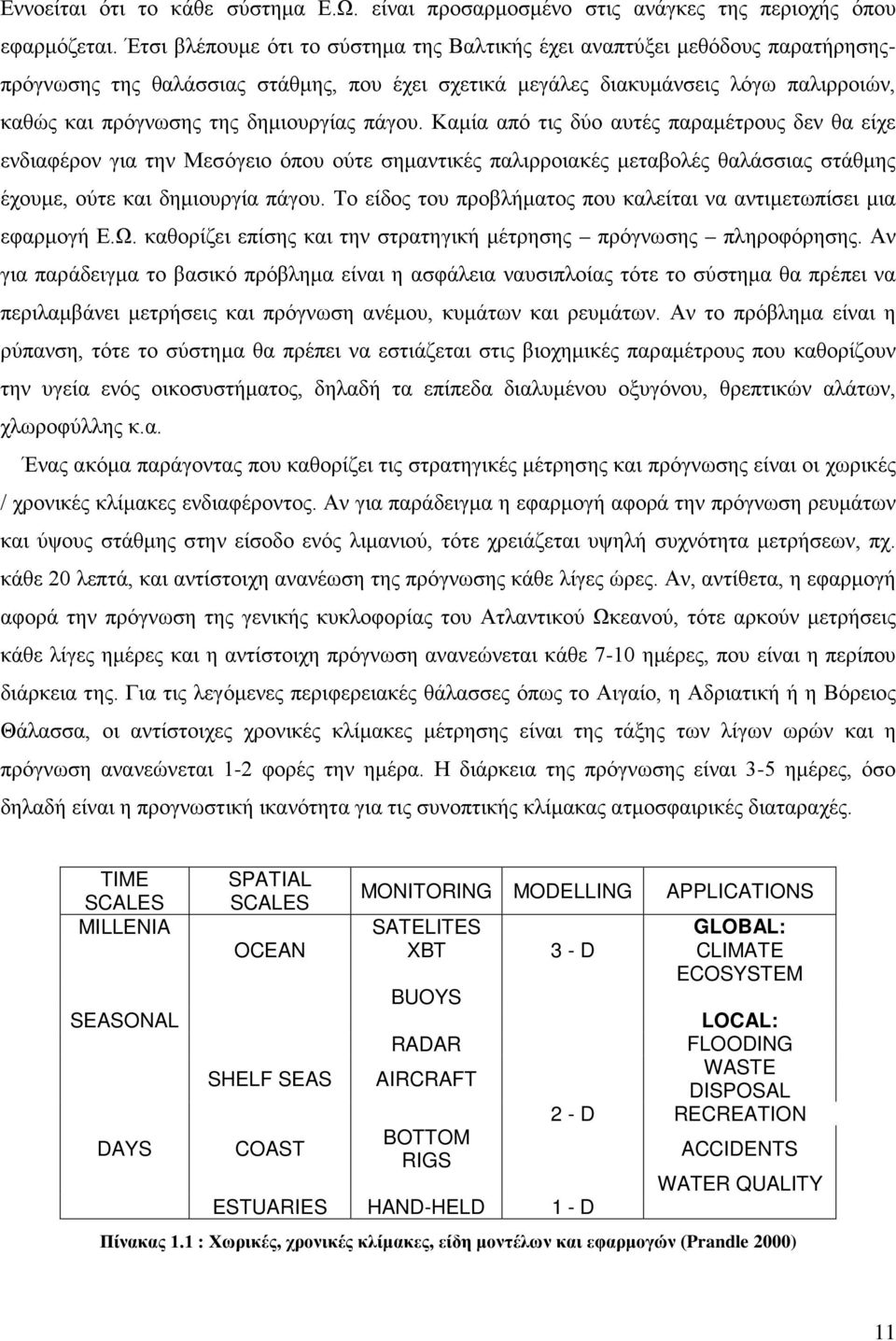 δημιουργίας πάγου. Καμία από τις δύο αυτές παραμέτρους δεν θα είχε ενδιαφέρον για την Μεσόγειο όπου ούτε σημαντικές παλιρροιακές μεταβολές θαλάσσιας στάθμης έχουμε, ούτε και δημιουργία πάγου.