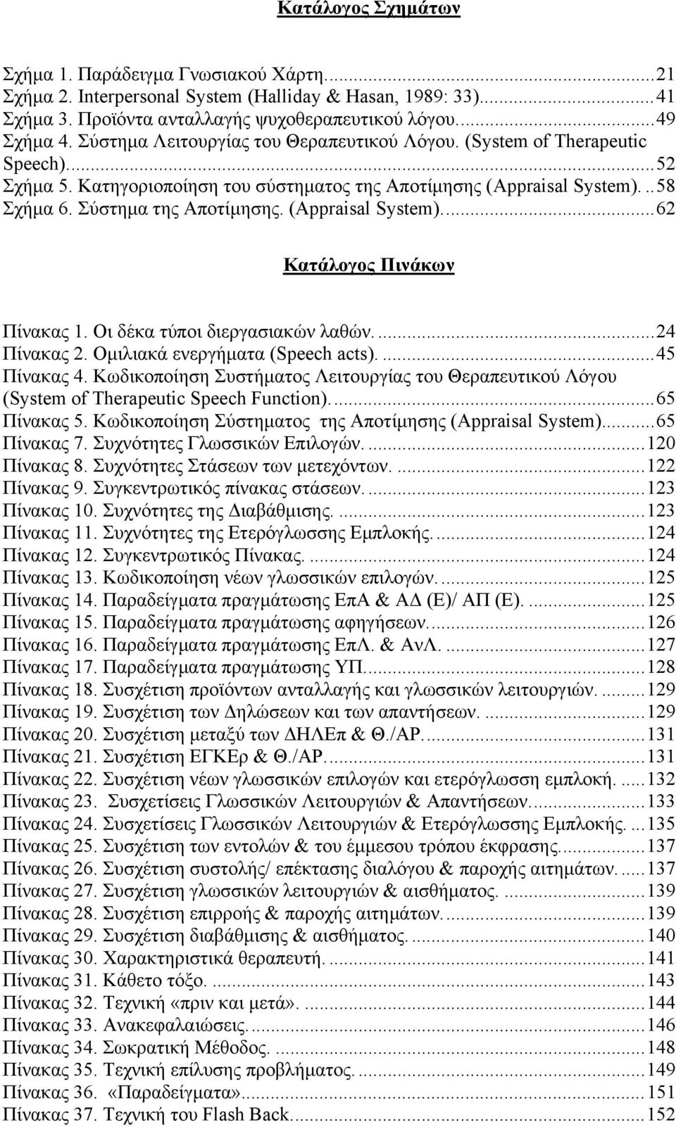 (Appraisal System)...62 Κατάλογος Πινάκων Πίνακας 1. Οι δέκα τύποι διεργασιακών λαθών...24 Πίνακας 2. Ομιλιακά ενεργήματα (Speech acts)....45 Πίνακας 4.