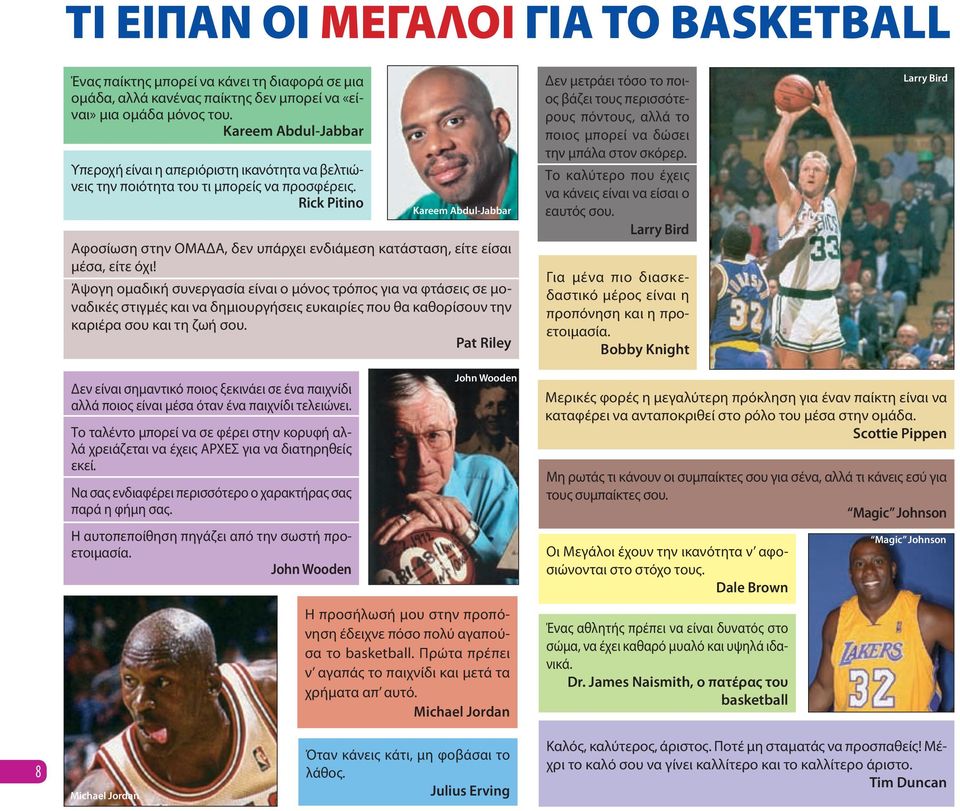 Rick Pitino Kareem Abdul-Jabbar Αφοσίωση στην ΟΜΑΔΑ, δεν υπάρχει ενδιάμεση κατάσταση, είτε είσαι μέσα, είτε όχι!