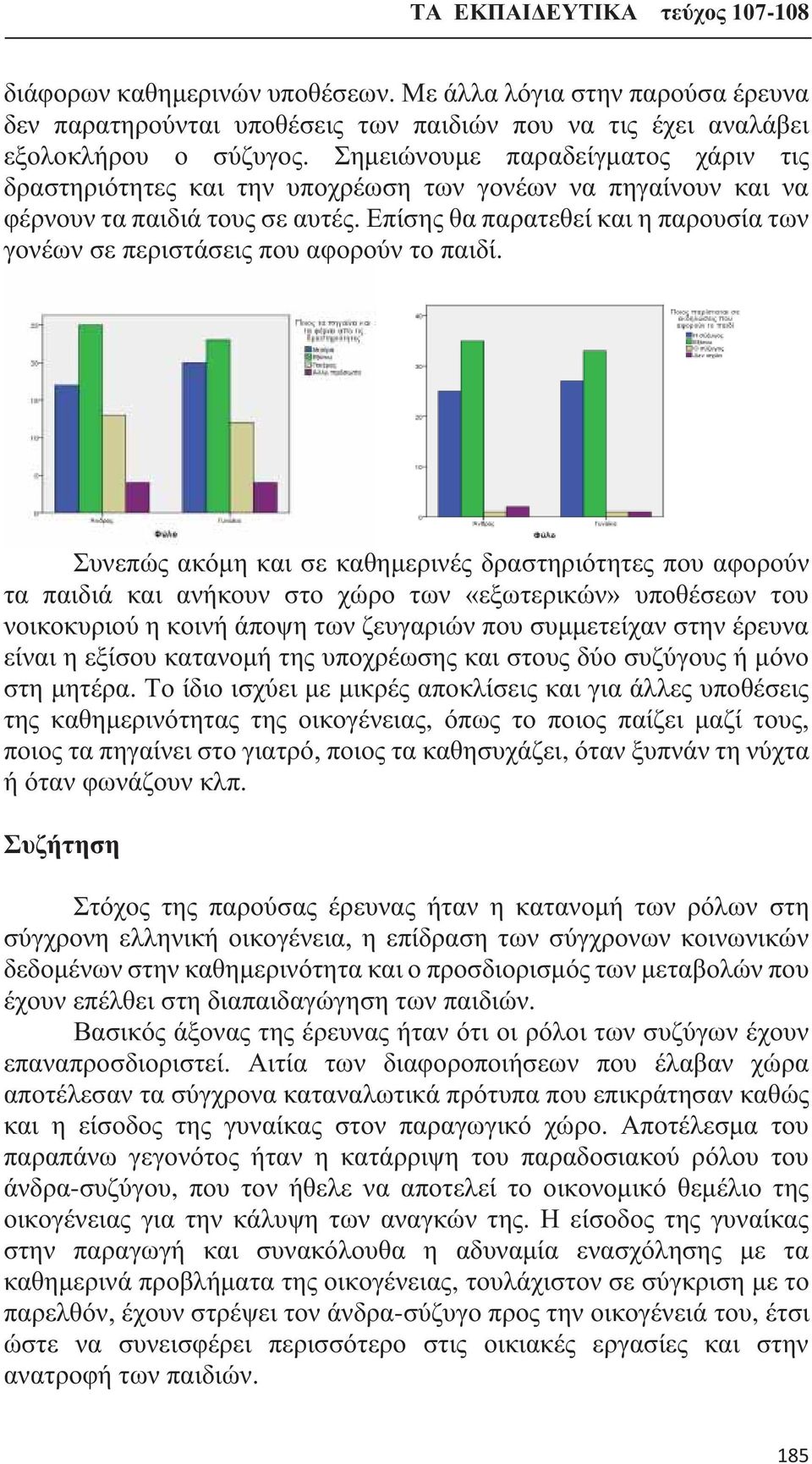 Επίσης θα παρατεθεί και η παρουσία των γονέων σε περιστάσεις που αφορούν το παιδί.