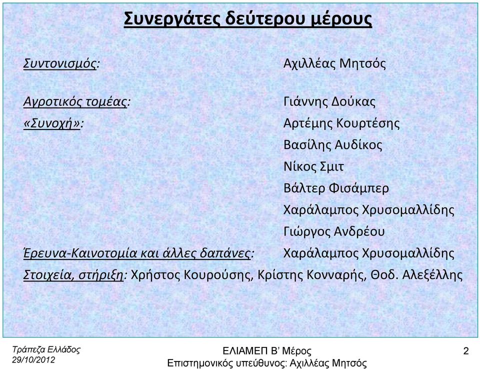 Χαράλαμπος Χρυσομαλλίδης Γιώργος Ανδρέου Έρευνα Καινοτομία και άλλες δαπάνες: