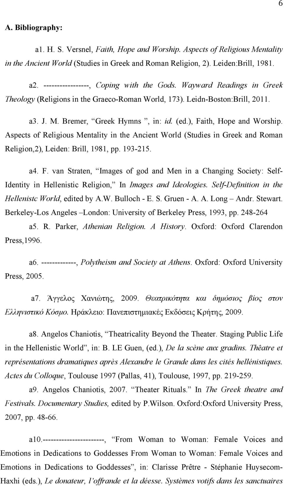 ), Faith, Hope and Worship. Aspects of Religious Mentality in the Ancient World (Studies in Greek and Roman Religion,2), Leiden: Brill, 1981, pp. 193-215. a4. F. van Straten, Images of god and Men in a Changing Society: Self- Identity in Hellenistic Religion, In Images and Ideologies.