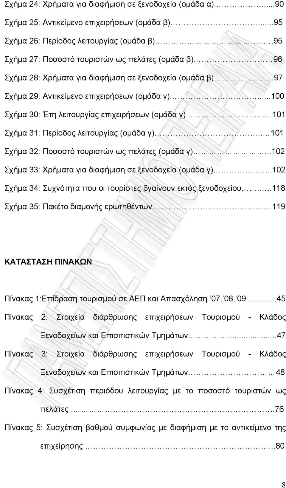 ..100 Σχήμα 30: Έτη λειτουργίας επιχειρήσεων (ομάδα γ)...101 Σχήμα 31: Περίοδος λειτουργίας (ομάδα γ).. 101 Σχήμα 32: Ποσοστό τουριστών ως πελάτες (ομάδα γ).