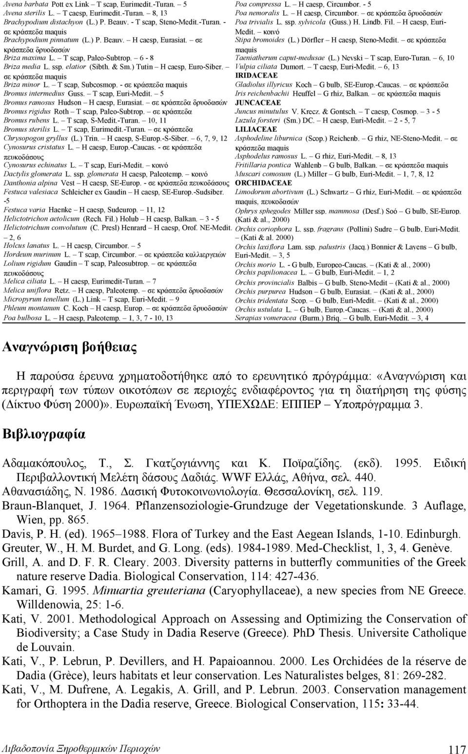 σε Stipa bromoides (L.) Dörfler H caesp, Steno-Medit. σε κράσπεδα κράσπεδα δρυοδασών maquis Briza maxima L. T scap, Paleo-Subtrop. 6-8 Taeniatherum caput-medusae (L.) Nevski T scap, Euro-Turan.