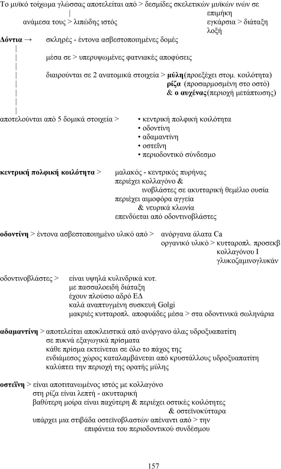 κοιλότητα) ρίζα (προσαρµοσµένη στο οστό) & ο αυχένας (περιοχή µετάπτωσης) αποτελούνται από 5 δοµικά στοιχεία > κεντρική πολφική κοιλότητα οδοντίνη αδαµαντίνη οστεΐνη περιοδοντικό σύνδεσµο κεντρική