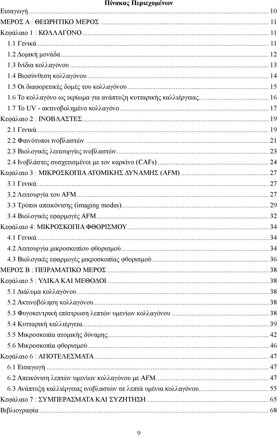 .. 19 2.2 Φαινότυποι ινοβλαστών... 21 2.3 Βιολογικές λειτουργίες ινοβλαστών... 23 2.4 Ινοβλάστες συσχετισμένοι με τον καρκίνο (CAFs)... 24 Κεφάλαιο 3 : ΜΙΚΡΟΣΚΟΠΙΑ ΑΤΟΜΙΚΗΣ ΔΥΝΑΜΗΣ (AFM)... 27 3.