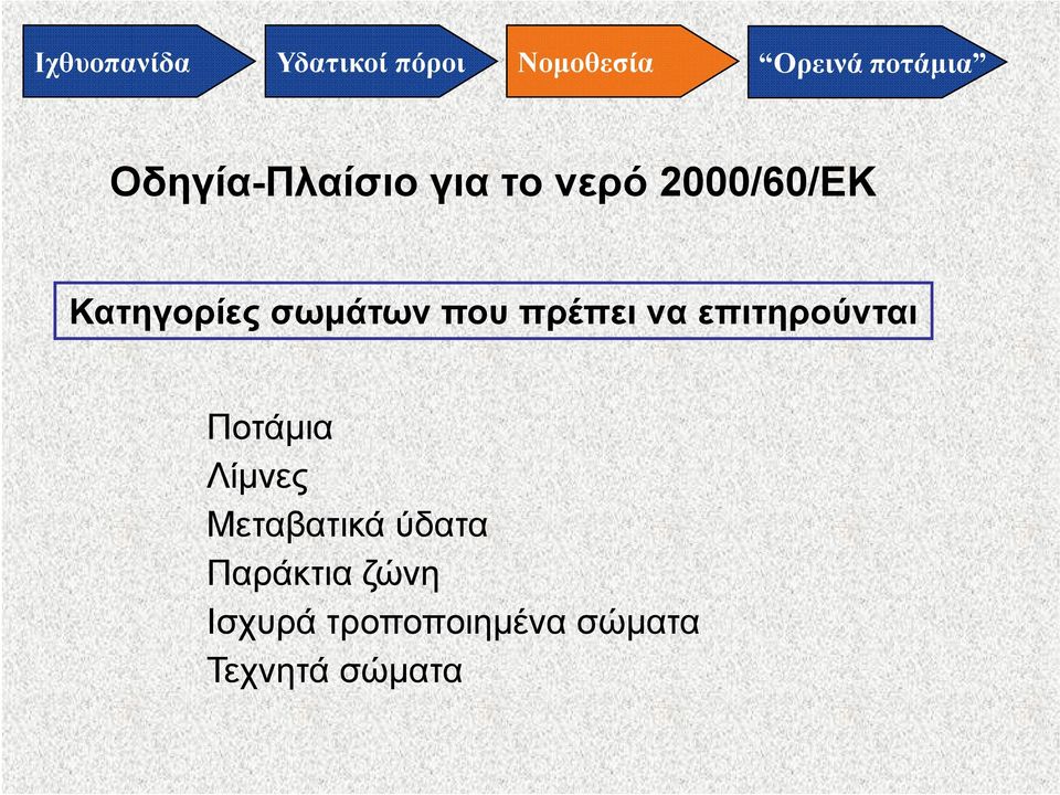 επιτηρούνται Ποτάμια Λίμνες Μεταβατικά