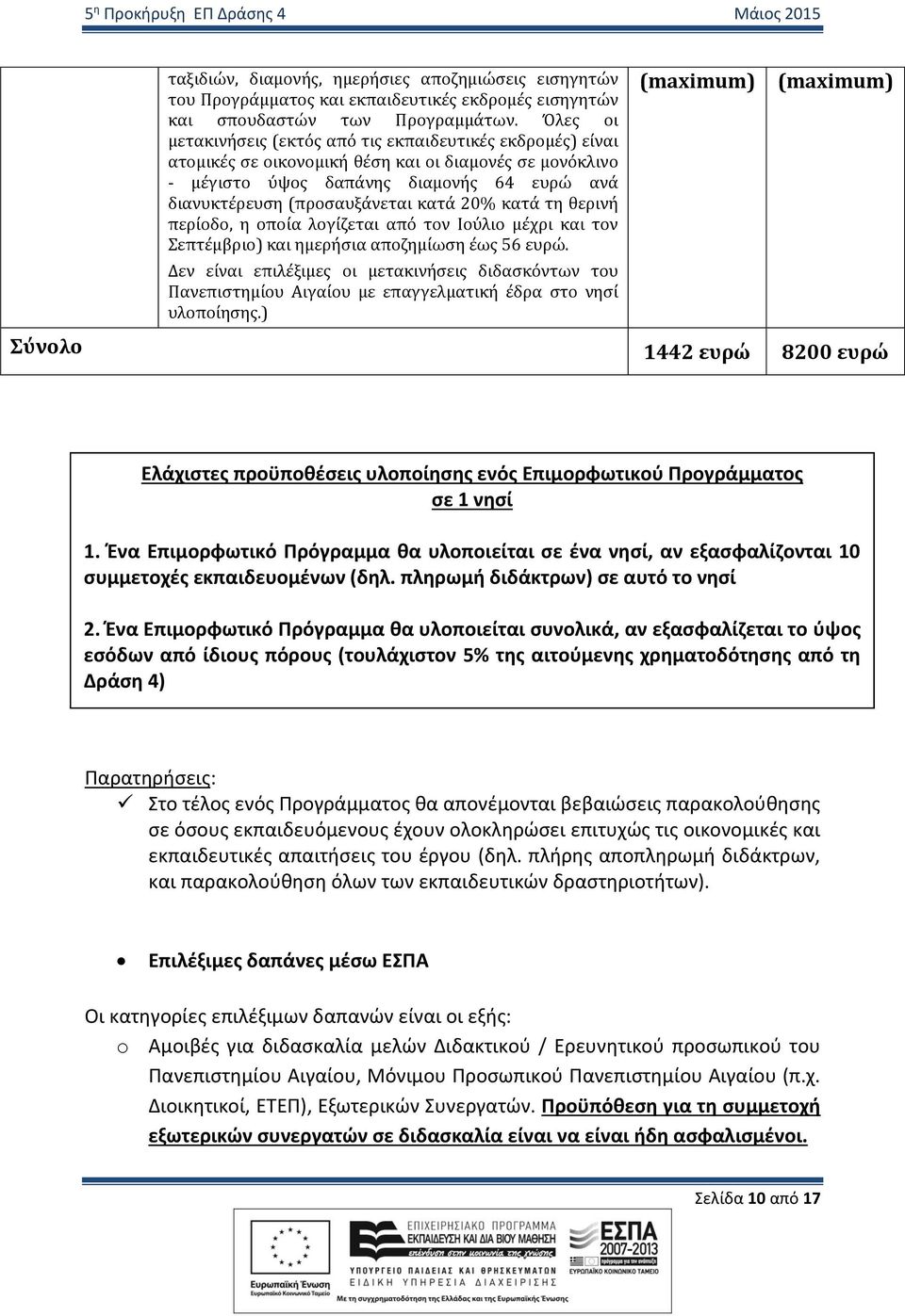 20% κατά τη θερινή περίοδο, η οποία λογίζεται από τον Ιούλιο μέχρι και τον Σεπτέμβριο) και ημερήσια αποζημίωση έως 56 ευρώ.