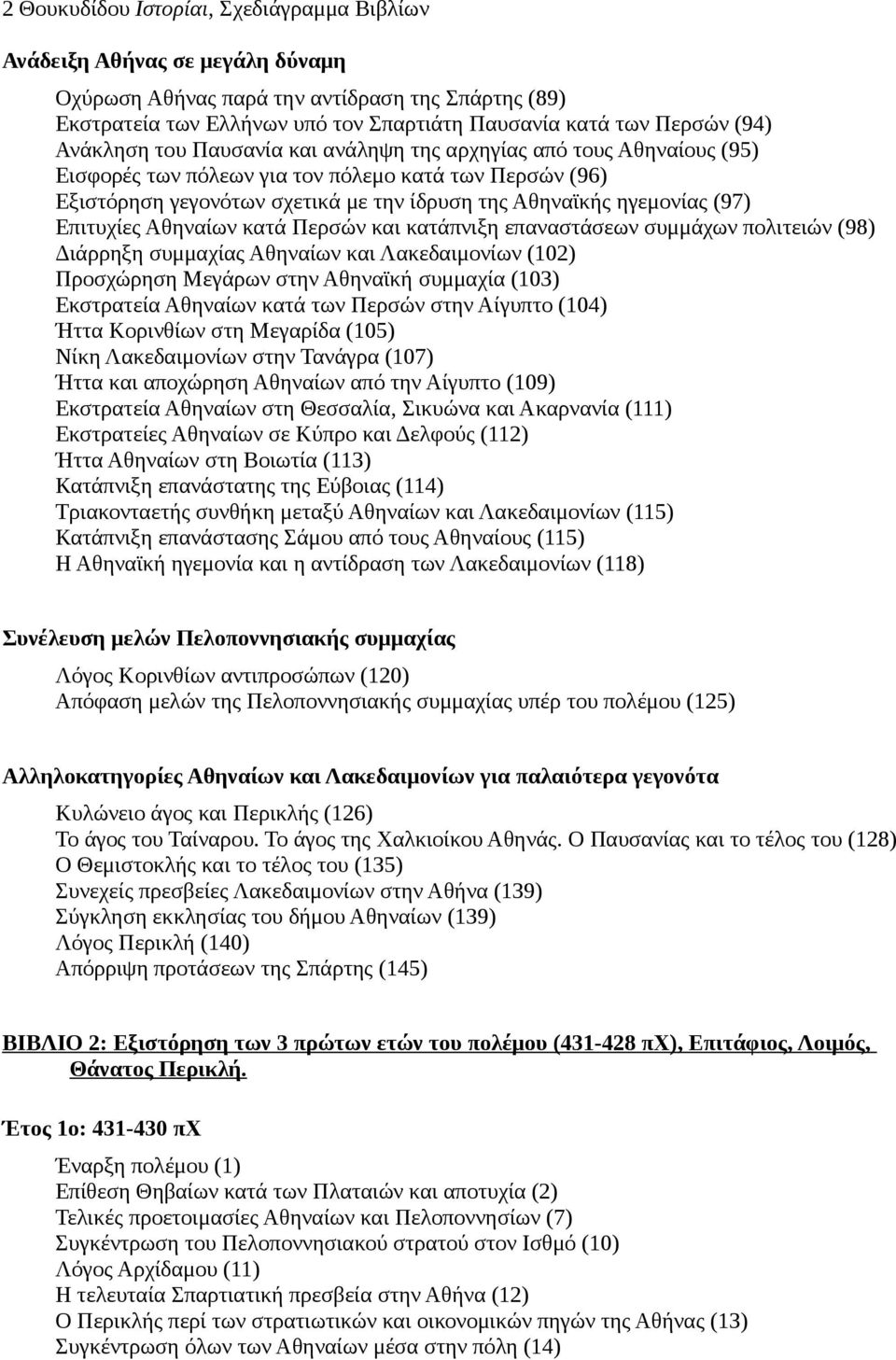 Επιτυχίες Αθηναίων κατά Περσών και κατάπνιξη επαναστάσεων συμμάχων πολιτειών (98) Διάρρηξη συμμαχίας Αθηναίων και Λακεδαιμονίων (102) Προσχώρηση Μεγάρων στην Αθηναϊκή συμμαχία (103) Εκστρατεία