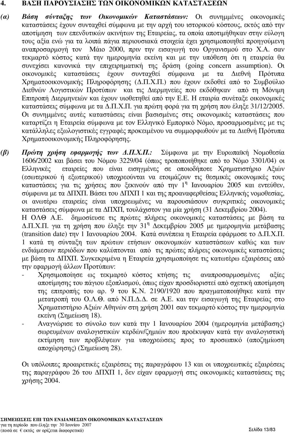 τον Μάιο 2000, πριν την εισαγωγή του Οργανισμού στο Χ.Α.