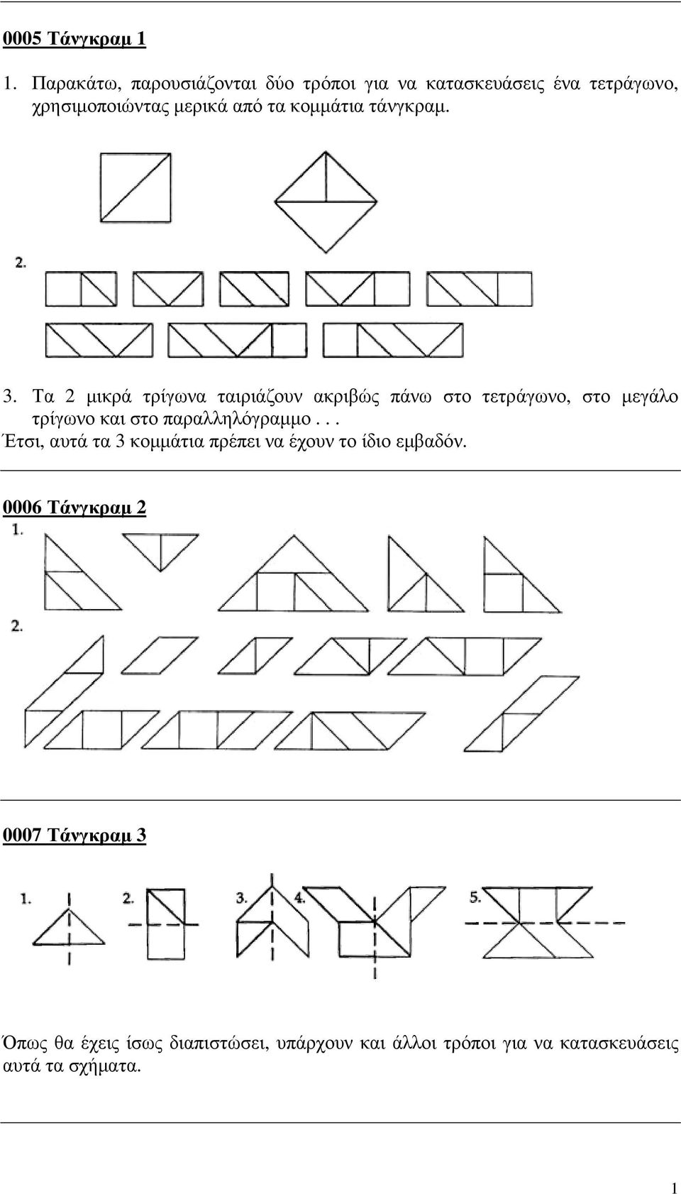 κοµµάτια τάνγκραµ. 3.