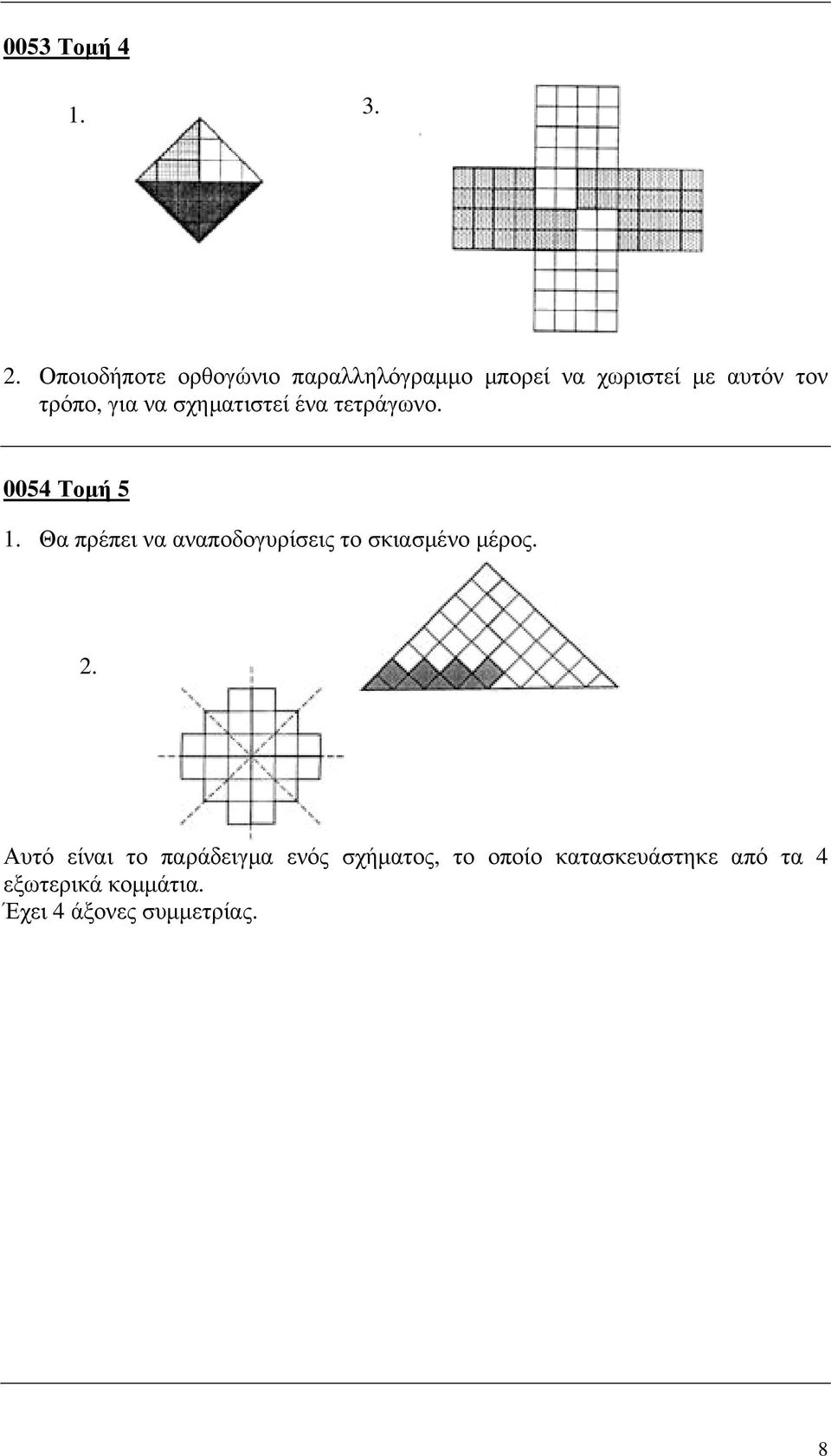 τρόπο, για να σχηµατιστεί ένα τετράγωνο. 0054 Τοµή 5.