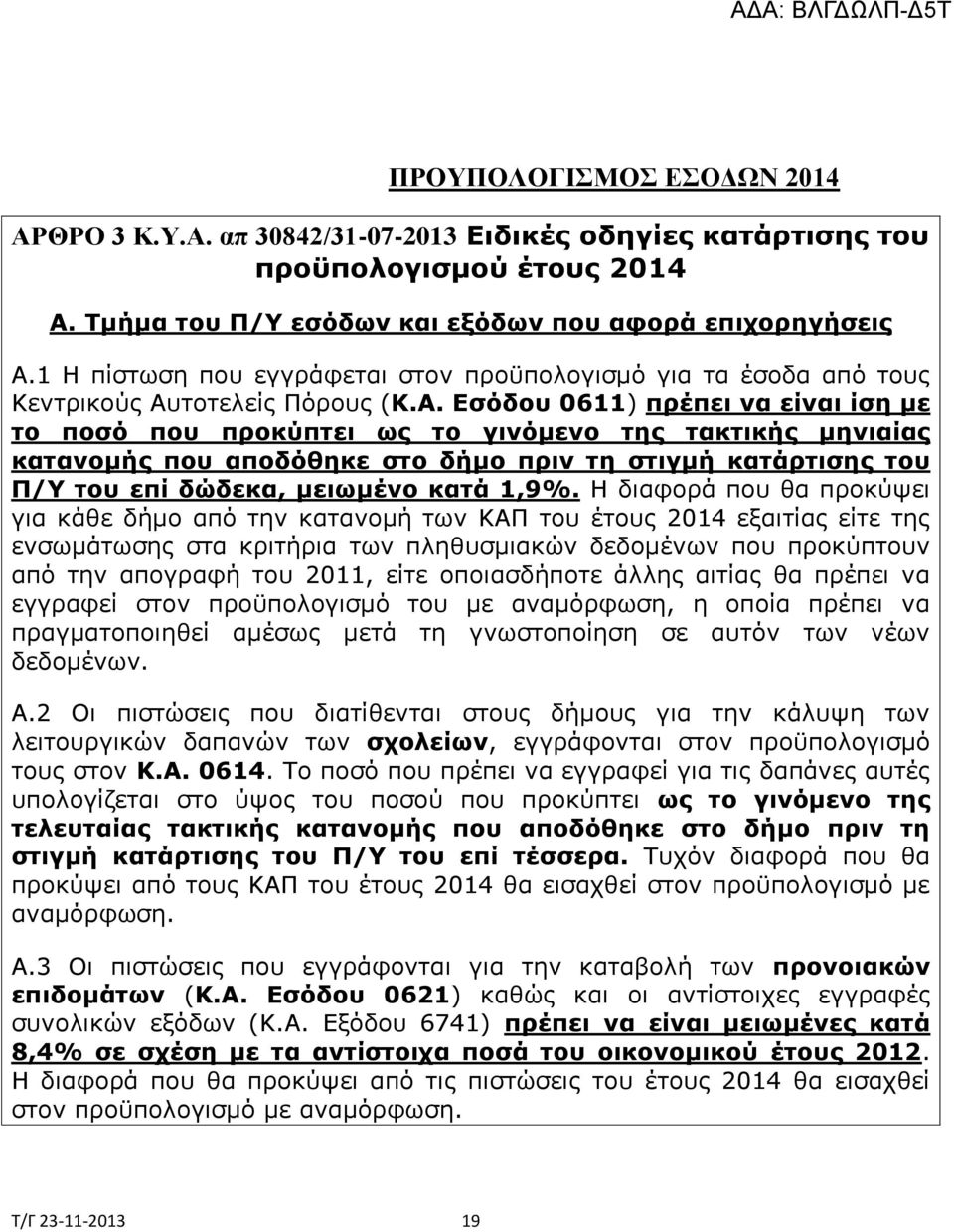 τοτελείς Πόρους (Κ.Α.