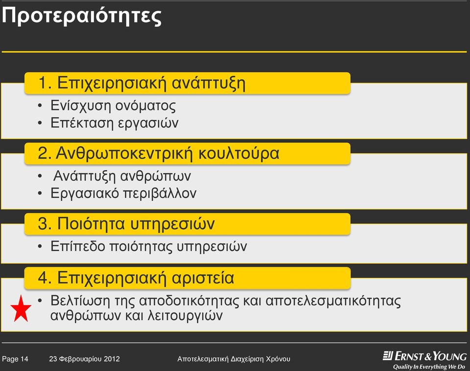 Ποιότητα υπηρεσιών Επίπεδο ποιότητας υπηρεσιών 4.