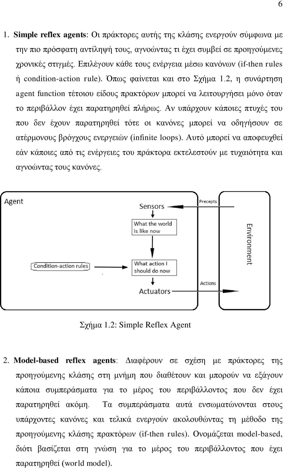 2, η συνάρτηση agent function τέτοιου είδους πρακτόρων μπορεί να λειτουργήσει μόνο όταν το περιβάλλον έχει παρατηρηθεί πλήρως.