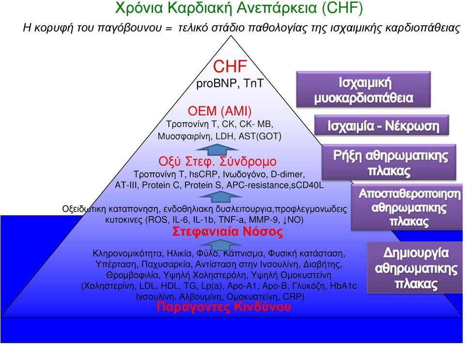 Σύνδρομο Tροπονίνη T, hscrp, Ινωδογόνο, D-dimer, AT-III, Protein C, Protein S, APC-resistance,sCD40L Οξειδωτικη καταπονηση, ενδοθηλιακη δυσλειτουργια,προφλεγμονωδεις κυτοκινες