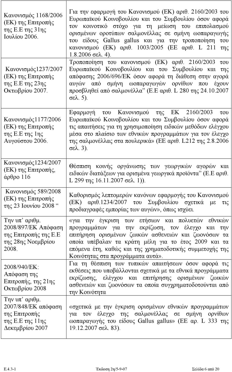 Ε της 28ης Νοεμβρίου 2008. 2008/940/ΕΚ: Απόφαση της Επιτροπής, της 21ης Οκτωβρίου 2008 Την υπ αριθμ. 2007/848/ΕΚ απόφαση της Επιτροπής της Ε.